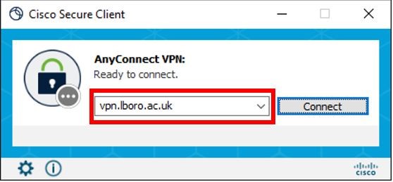 Prompt box for VPN address